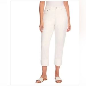 Frye High Rise, Cuffed, Ivory Denim Jeans